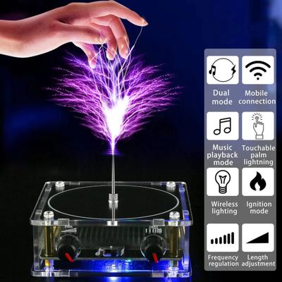 Bluetooth uyumlu Müzik Tesla Bobini Dokunulabilir Yapay Şimşek Kıvılcım Aralığı Ark Jeneratörü Kablosuz
