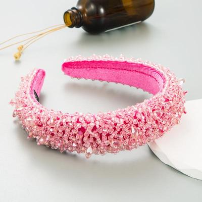 Fascia per capelli Personalità Spugna sottile Cerchio per capelli colorato con grani di cristallo Donna Bellissimo copricapo da donna