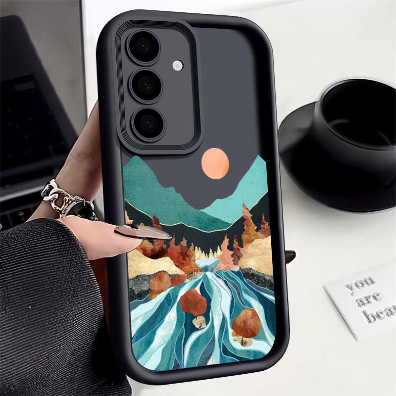

Scenery Painted Phone Case For Samsung S26 S25 S24 S23 S21 Ultra Lake Forest View Sunrise For Galaxy S25 S24 FE S26 Plus Cover Galaxy S20