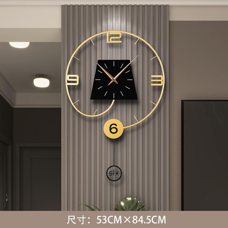Living room wall clock light luxury 2025 new high-end wall clock modern simple fashion creative no-punch clock