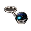 12 Constellation Keychains Modern Simple Starry Sky Nebula Luminous Keyring Time Stone Glass Ball Art Double Side Pendant
