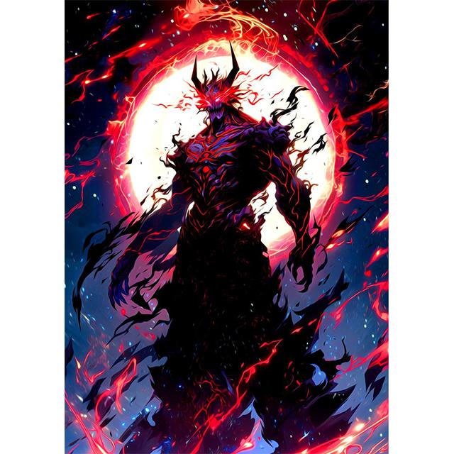 Abstrakt Fantasy Lågdemon Ondska Tryck Poster Canvas Målning Modern Väggkonst Bilder För Vardagsrum Sovrum Hemdekoration