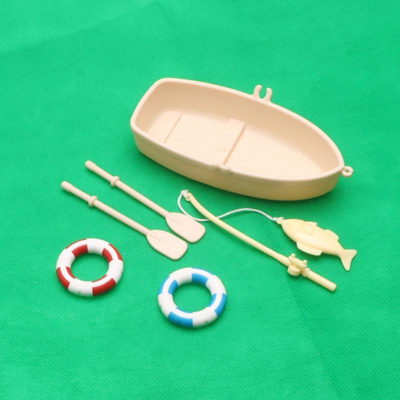 

1 шт. Восхитительный набор аксессуаров для миниатюрной деревянной гребной лодки - украшение своими руками для кукольного домика, модельных домов 1 set