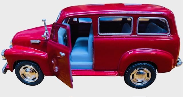 Kinsmart Chevrolet Suburban 1950 SUV Scale Diecast Car Red 1/36