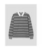8SECONDS Heavy Cotton Collar Stripe Long Sleeve Tee Gray