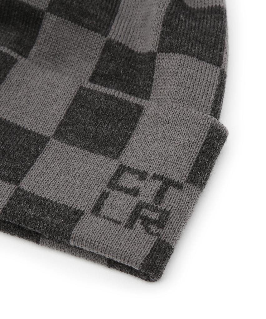 Eondeokeonteulol Winter Plaid Beanie Beanie / Checkerboard / Dark Smog