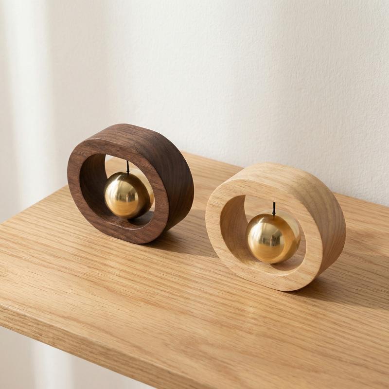 Magnetic Wind Chime Cartoon Doorbell Japanese Style Solid Wood Door Opening Alert for Pet Shop Entrance