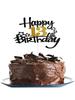 1Pcs Black Gold Happy 10 Birthday Cake Topper 10th 20th 30th 40th 50th 60th Loves & Wishes Party Decorations for Birthday Party