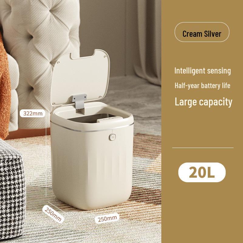 Smart Sensor Trash Can: Minimalist, Waterproof, Large Capacity for Bathroom