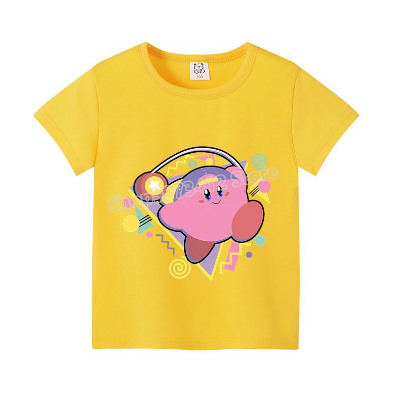 Kirby letní trička s krátkým rukávem barevná košile kulatý výstřih kulaté tričko bavlna barevné tričko potisk kreslené postavičky oblečení neformální oblečení