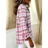Plus Size, Plus-size Fashion Long-sleeve Lapel Casual Plaid Print Shirt