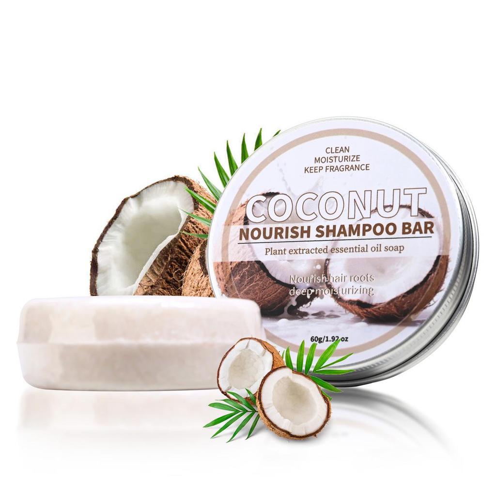 Kokosnuss & He Shou Wu Ginseng Bambuskohle Shampoo-Seife mit ätherischen Ölen & Zypressenblatt