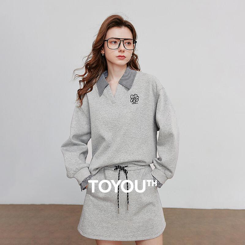 

Женский свитшот Chuyu с двойным воротником, имитирующий двухпредметный, с вышивкой L