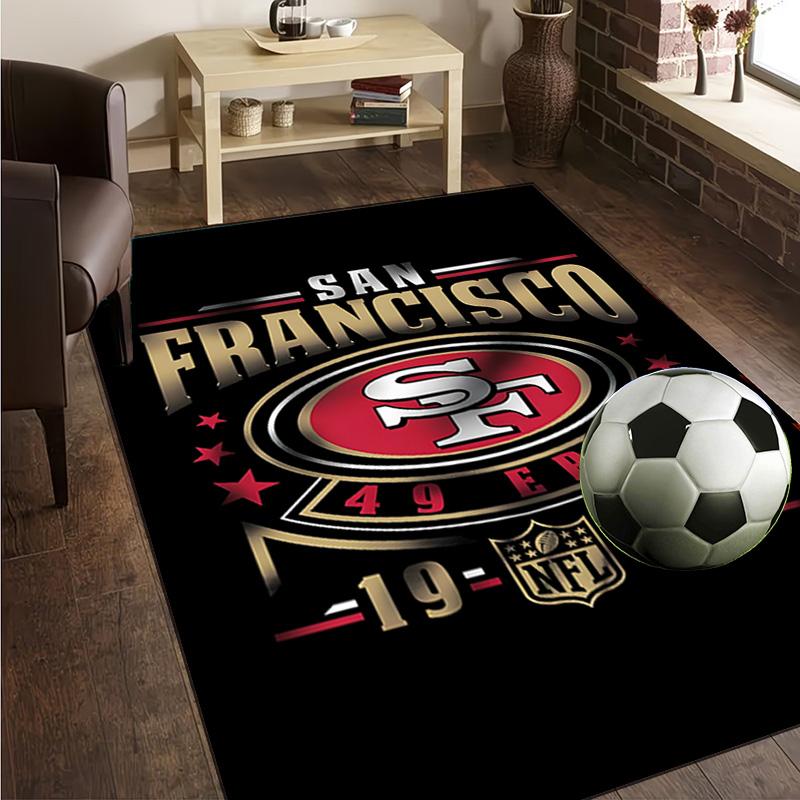 Vintage 49ers Football Teppich Büro Teppich Rutschfeste Matte, Stuhlmatte Bodenbelag für Gaming, Schlafzimmer, Wohnzimmer, Heimdekoration Weihnachtsgeschenk