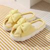 Butterfly Knot Linen Slippers for Women, Summer Home, Anti Slip, Daily Breathable, with A Sense of Stepping On Poop, Indoor Thick Sole