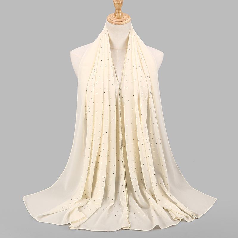 Diamond Chain Chiffon Hijab Scarf Veil Long Shawl Head Scarf Headwraps Hoofddoek Islamic Turban Shawl For Women Muslim Hijabs