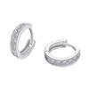 Minimalist Style 925 Sterling Silver Jewelry Shiny Zircon Hoop Earrings for Women