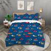 Cartoon Car Excavator Truck King Size Duvet Cover Sets For Kids Boys Girls, Microfiber Duvet Cover Sets With Pillowcase 50X75Cm