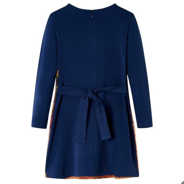 Robe sweat - vidaXL - Fille - Couleur marine - Taille élastique - Tissu léger et extensible