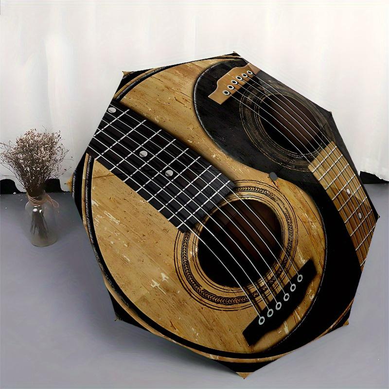 Guitar Strings themed, Eight ribbed, Self folding Umbrella Is Suitable for Everyday Outdoor Use and Is An Ideal Gift for Friends and Family,