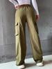 Pantaloni da Lavoro Americani Retro a Vita Alta a Gamba Larga da Donna - Traspiranti, Casual ed Eleganti per l'Estate