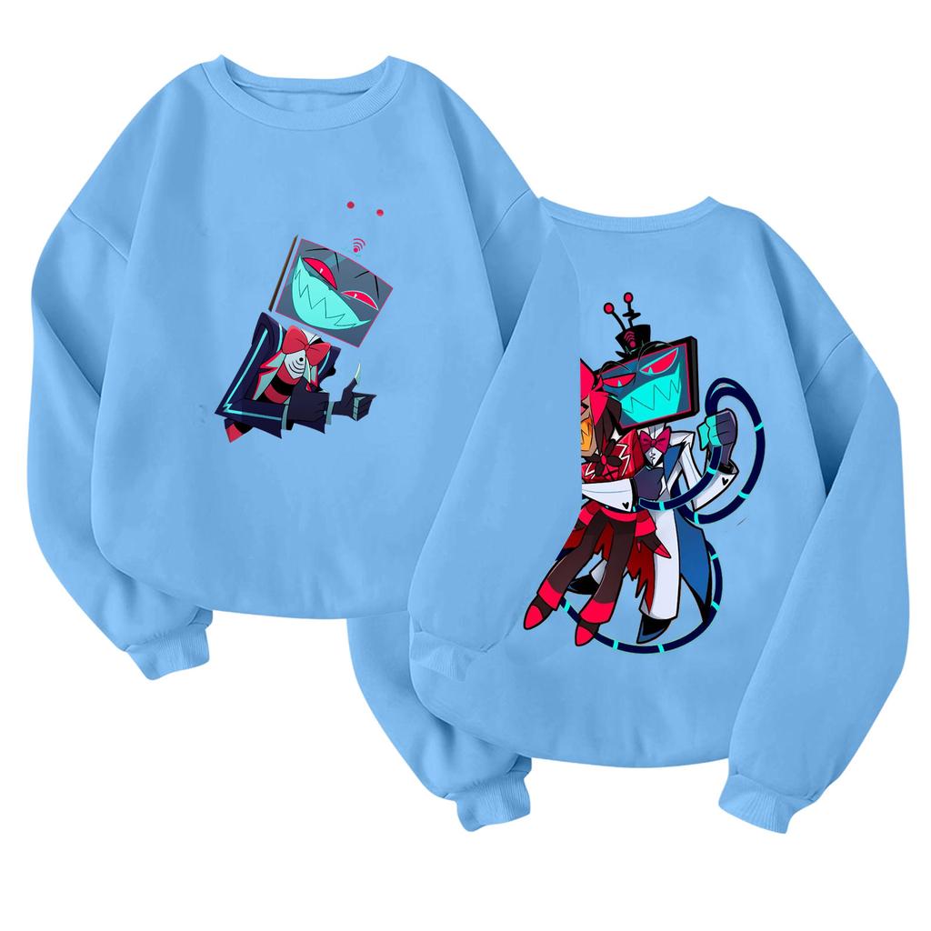 Children's Fashionable Lightweight Long-sleeved Round Neck Pullover With Pockets Printed Pullover