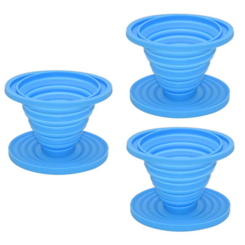 

Good-Coffee Filter Foldable Reusable Coffee Filter Cone For Hand-Brewed Coffee Ideal For Hiking Camping Home Offices синий