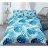 Tropical Botanical Leaves King Queen Duvet Cover Green Palm Leaves Polyester Bedding Set for Kids Teens Adults with Pillowcase