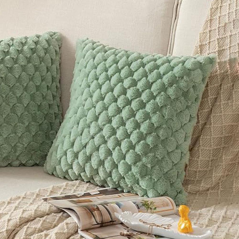 Boho Style Cushion Cover Cozy Plush Pillow Cover Pineapple Grid Decoration Double-sided Design Pillows Cover Sofa Pillowcase