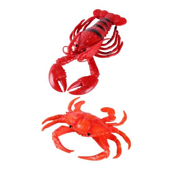 Simulated Lobster Model Squeaky Realistic Stress Relief Crab Squeeze Toy Home Office Desktop Decoration Photo Props
