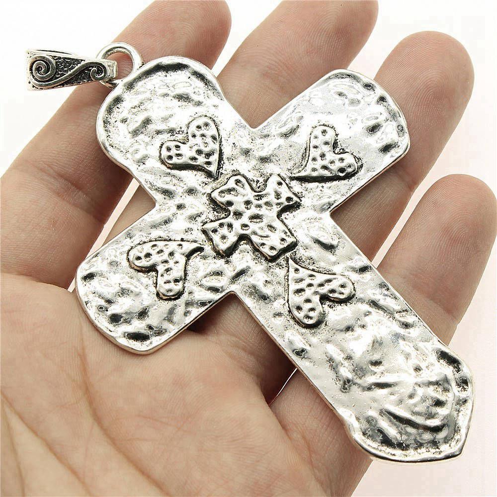 Large Crosses Detailed Religious Charm Antique Bronze Zinc Alloy Jewelry Making Supplies Necklace Making DIY Charms