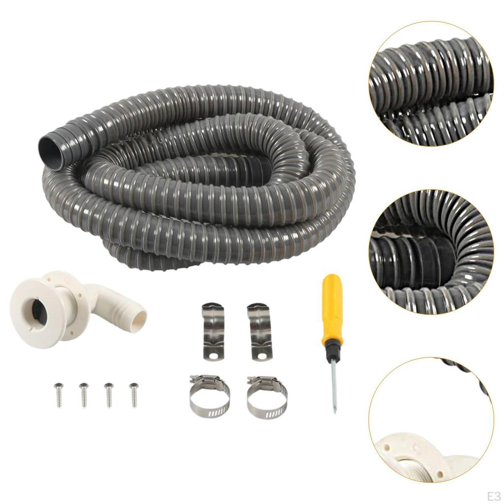 Furtun pentru pompă de santină pentru uz maritim, kit de instalare de 1-1/8 inch cu cot de 90 de grade