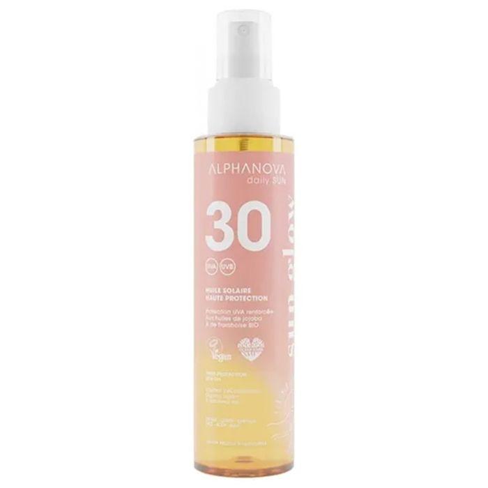 Huile Solaire - ALPHANOVA - SPF30 - 125ML - Waterproof - Écoresponsable - Ingrédients BIO