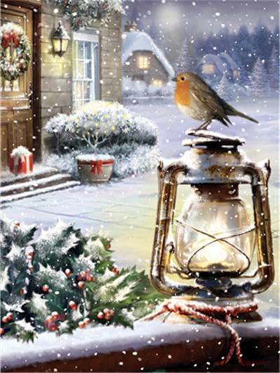 5D DIY Diamond pictura Crăciun cadou pasăre zăpadă copac cruce cusătură plină de dril pătrat broderie mozaic iarnă imagine Home decor