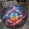Crystal Velvet carpet[2D Flat, Not 3D]Comes with 2 Anti Slip mats.Chakra Meditation Polyester Mat- Anti-Slip Round Mat Chair Mat