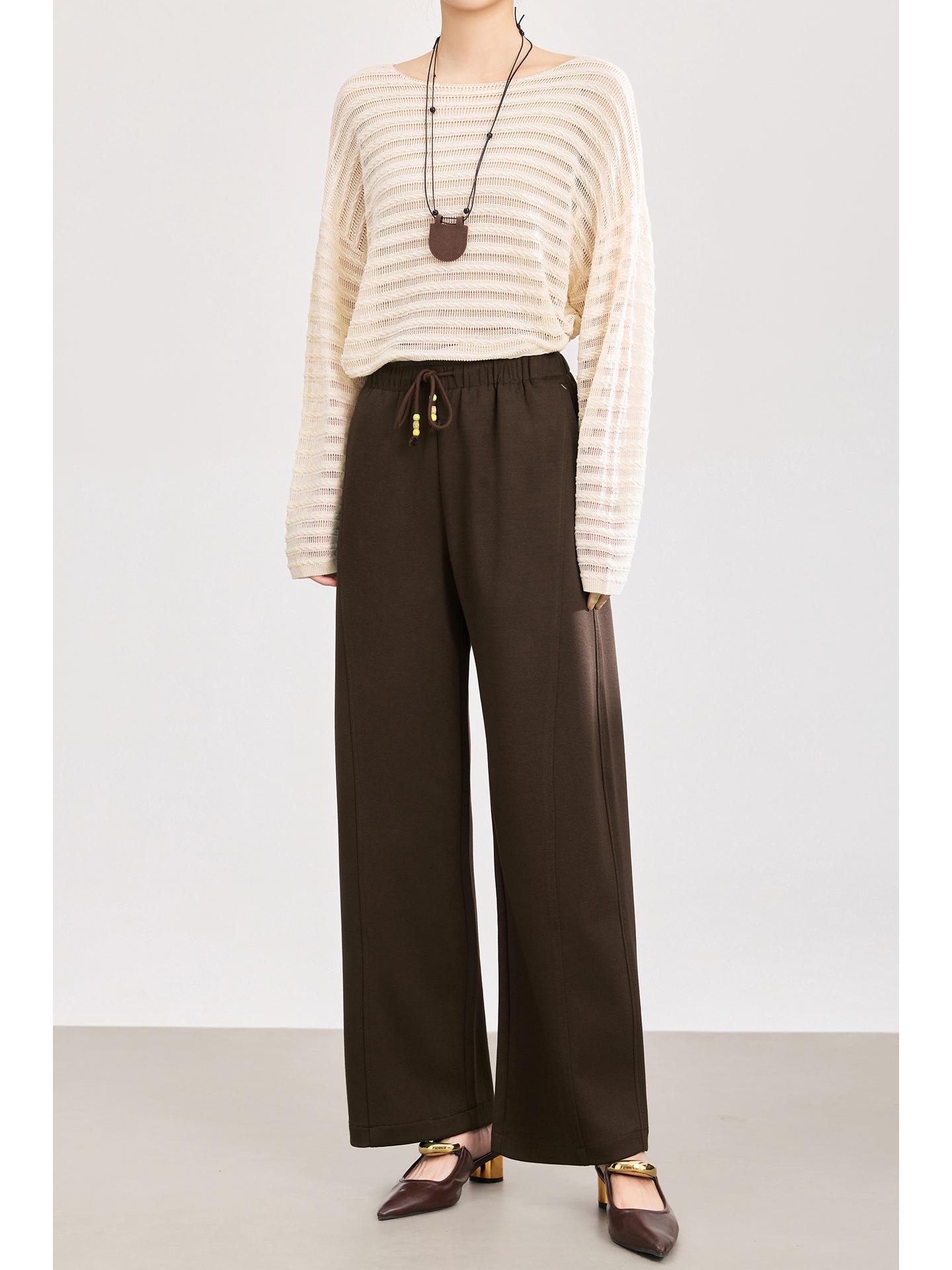 Minimalist Lace-up Elastic Waist Women s Casual Pants XXL