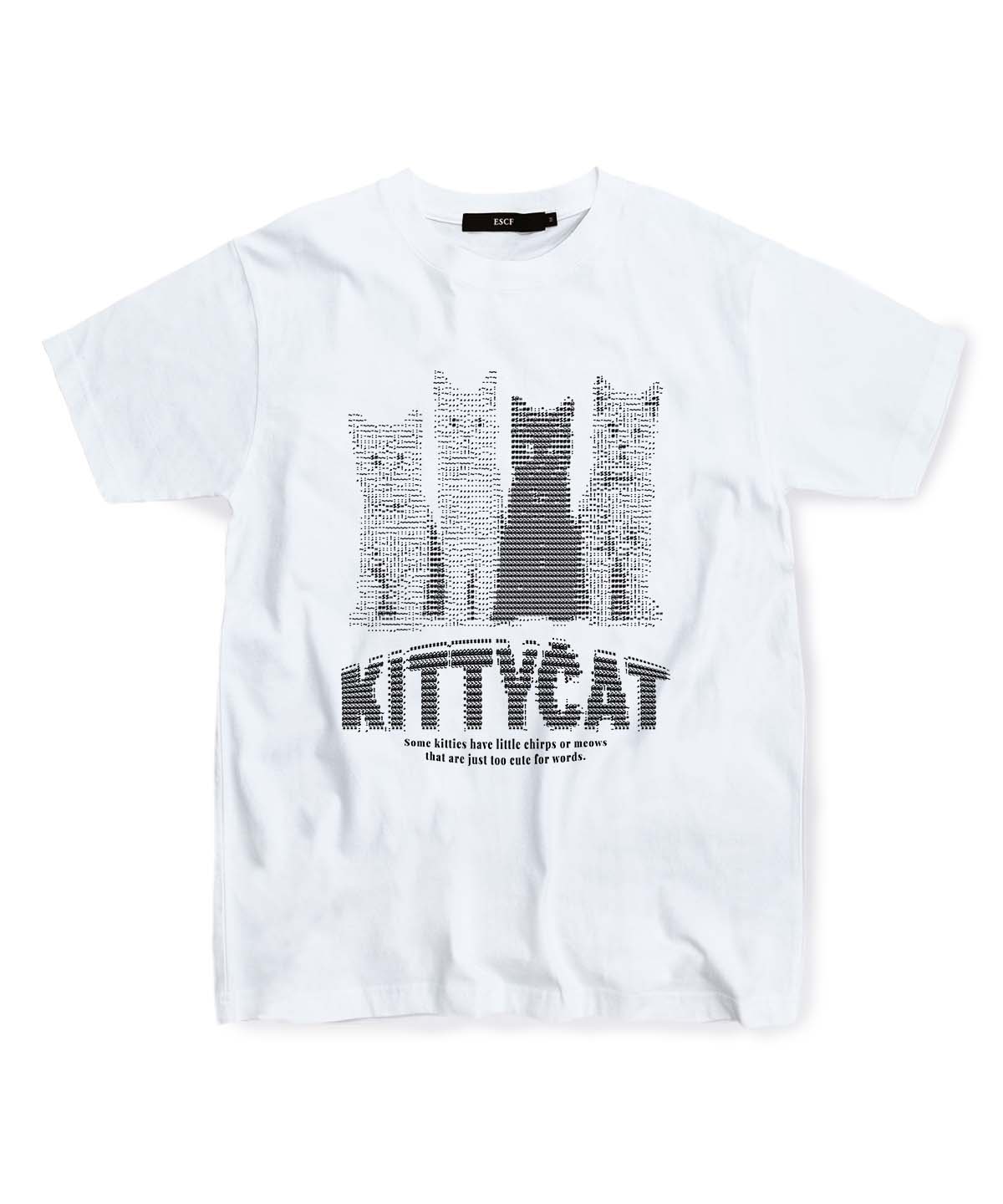 Escape From Black Ascii Cat Print T-Shirt White L