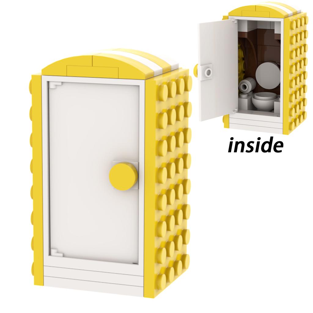 Tragbare Toilette Loo City MOC Szenen Dunny Klassische Straße Porta-Potty Dekoration WC Bausteine Bildung Kinder Spielzeug