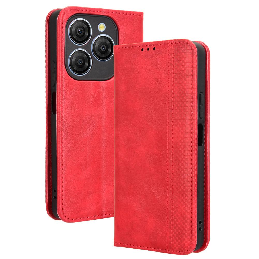 For Blackview Shark 9 5G Leather Case Wallet Stand Retro Texture Phone Cover