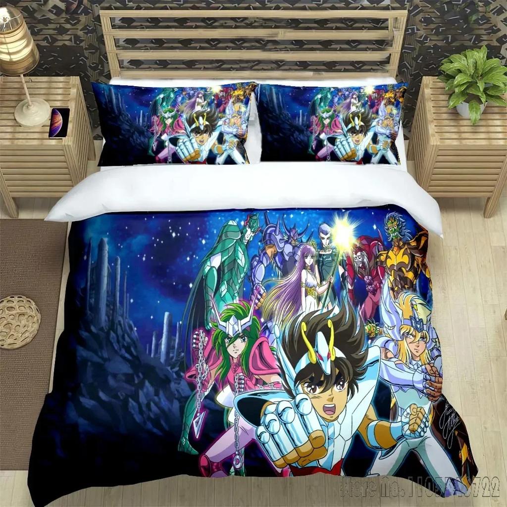 Cartoon Saint Seiya Admire Duvet Cover Set HD Comforter Cover for Kids Bedding Sets Bedclothes Bedroom Decor
