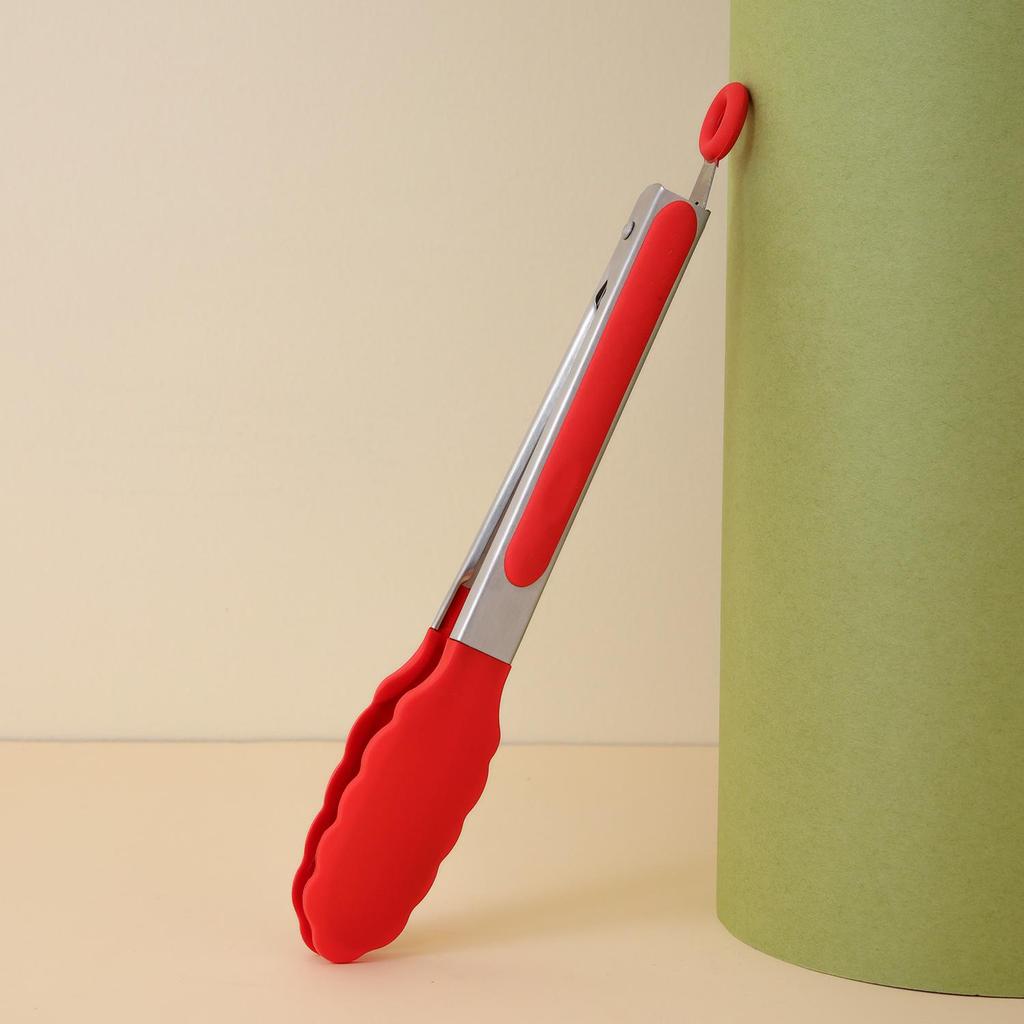 Stainless Steel Silicone Kitchen Tongs - Heat Resistant, Non-slip BBQ & Food Clips