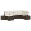 VidaXL Canapé de jardin 6 pièces avec coussins Marron en Poly Rotin 3359377