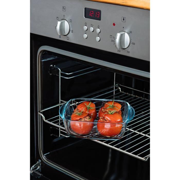Lot De 3 Lunch Box - PYREX - Cook & Heat - Verre - Carré - Couvercle À Valves Vapeur Spécial Micro-onde - 1 L