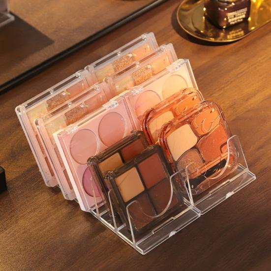 Acrylic Makeup Eyeshadow Palette Organizer Transparent Bathroom Countertop Vanity Cabinets Cosmetics Holder Multi-functional Storage Rack