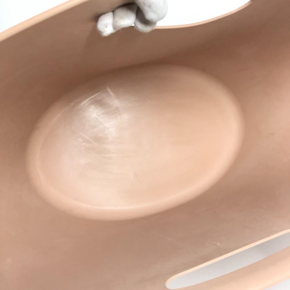 GUCCI 511261 Bucket Bag Logo Laundry Bag Bag Hand Bag rubber Beige