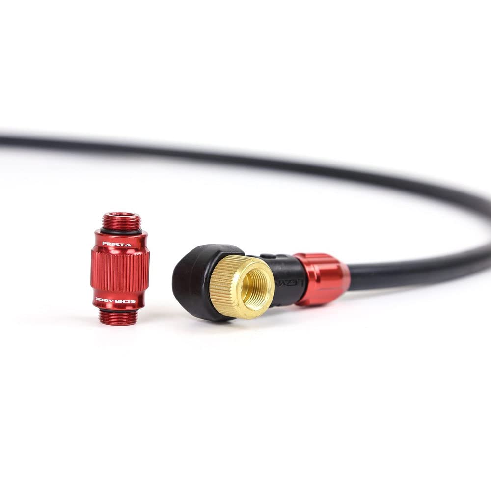 [Official Japanese Product] LEZYNE ABS1 PRO F PUMP HOSE STD High Pressure Bicycle Floor Pump Hose, Red, Compatible with all LEZYNE High-Pressure Floor