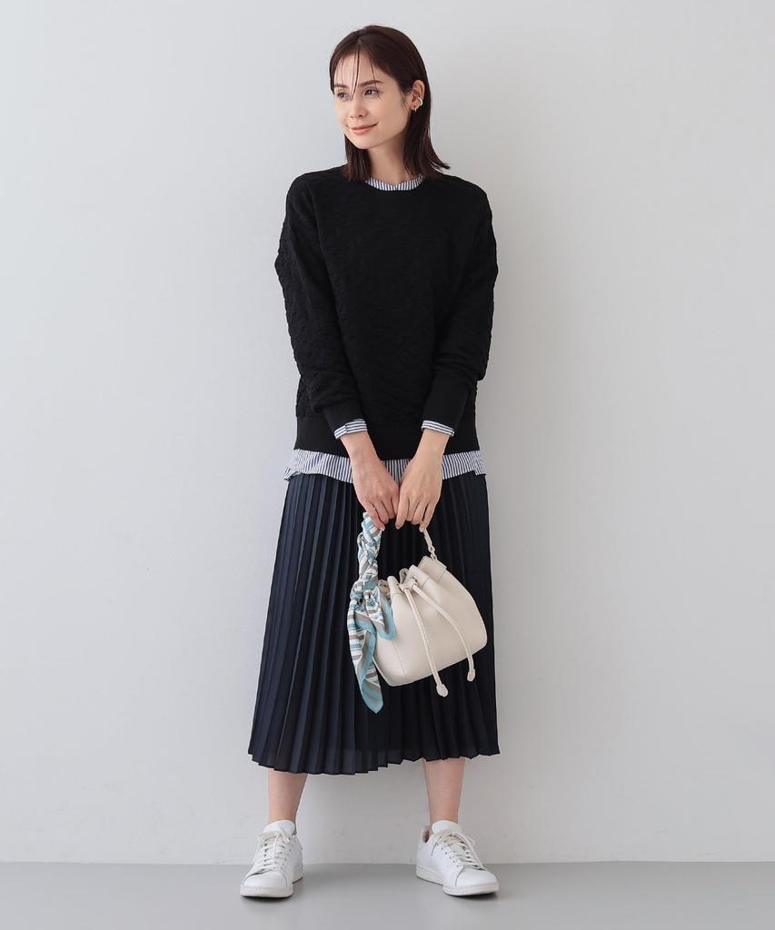 INDIVI Spring Knit Washable Cotton Puffed Jacquard White Size 38 Sweater, Blend, Knit, 12712152, Women's, (001), (M)