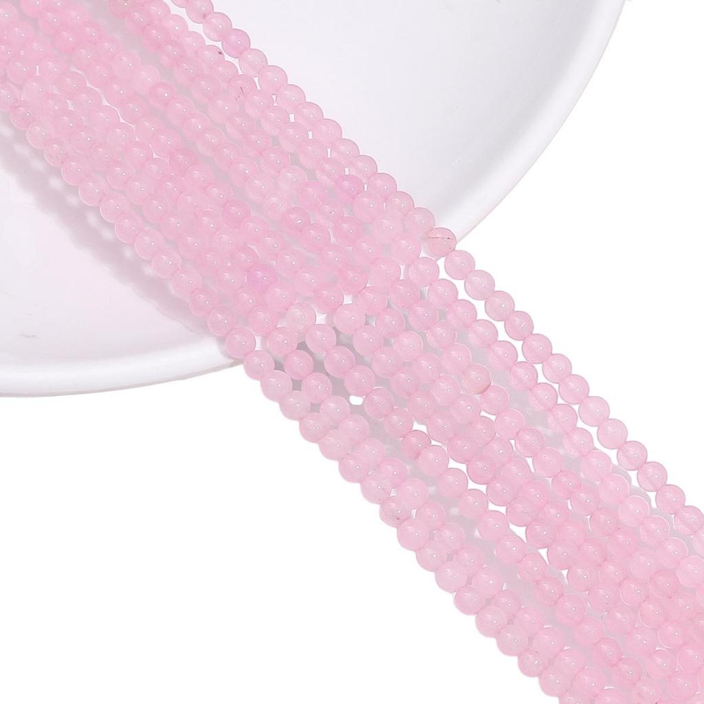 3mm White Round Stone Beads with Color, Loose Beads for DIY Bracelets, Necklaces, and Jewelry Accessories.