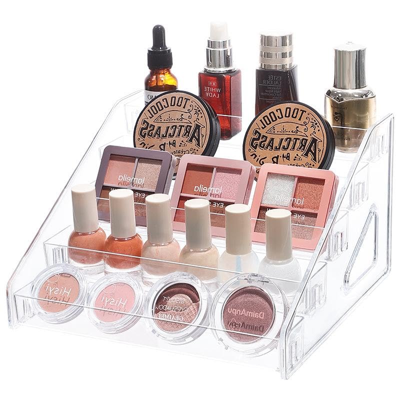 

happykau Хранение косметики 7-ярусная подставка для теней Коробка для хранения косметики Хранение макияжа Акриловая коробка для макияжа Стойка для хранения косметики Подставка для косметики