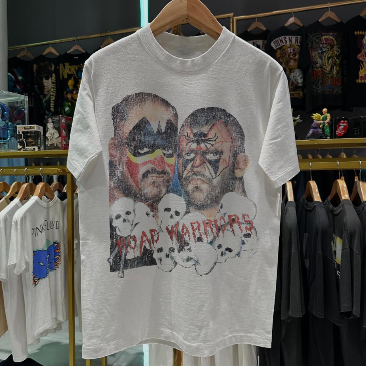 1980 s Road Warriors Wrestling Aged T-Shirt White XXL XXL